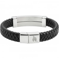 Браслет Zippo Steel Bar Braided Leather Bracelet (20 см) купить в Омске