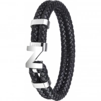 Браслет Zippo Steel Braided Leather Bracelet (20 см) купить в Омске