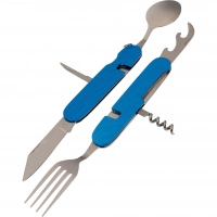 Многофункциональный походный нож (ложка,вилка,нож) 6-в-1, синий купить в Омске