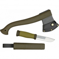 Набор Morakniv Outdoor Kit MG, нож Morakniv 2000 сталь Sandvik 12C27, цвет зеленый + топор купить в Омске