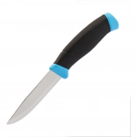 Нож с фиксированным лезвием Morakniv Companion Blue, сталь Sandvik 12С27, рукоять пластик/резина, голубой купить в Омске