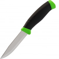 Нож с фиксированным лезвием Morakniv Companion Green, сталь Sandvik 12C27, рукоять пластик/резина, зеленый купить в Омске