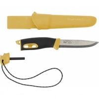 Нож с фиксированным лезвием Morakniv Companion Spark Black Yellow, сталь Sandvik 12C27, рукоять резина/пластик купить в Омске