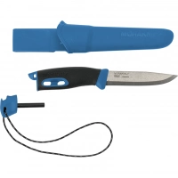 Нож с фиксированным лезвием Morakniv Companion Spark (S) Blue, сталь Sandvik 12C27, рукоять резина/пластик купить в Омске