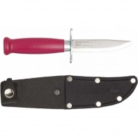 Нож с фиксированным лезвием Morakniv Scout 39 Safe Cerise, сталь Sandvik 12С27, рукоять береза, розовый купить в Омске