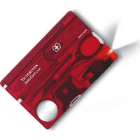 Швейцарская карта Victorinox SwissCard Lite, сталь X50CrMoV15, рукоять ABS-пластик, полупрозрачный красный купить в Омске