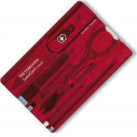 Швейцарская карта Victorinox SwissCard, сталь X45CrMoV15, рукоять ABS-Пластик, красный купить в Омске