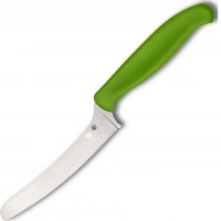 Универсальный кухонный нож Spyderco Z-Cut Offset Kitchen Green, сталь CTS™ — BD1 Alloy, рукоять зеленый полипропилен купить в Омске