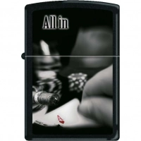 Зажигалка ZIPPO All In, латунь с покрытием Black Matte, чёрная, матовая, 36x12x56 мм купить в Омске