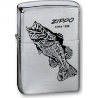 Зажигалка ZIPPO Black Bass Brushed Chrome, латунь с никеле-хром. покрыт., серебр., матов., 36х56х12мм купить в Омске