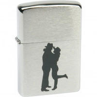 Зажигалка ZIPPO Cowboy Couple Brushed Chrome, латунь, ник.-хром. покр., серебр., матов., 36х56х12 мм купить в Омске