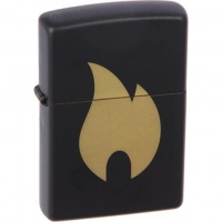 Зажигалка ZIPPO Flame с покрытием Black Matte, латунь/сталь, чёрная, матовая, 36x12x56 мм купить в Омске