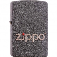 Зажигалка ZIPPO, латунь с покрытием Iron Stone™, серая с фирменным логотипом, матовая, 36x12x56 мм купить в Омске