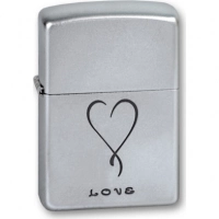 Зажигалка ZIPPO Love Satin Chrome, латунь с никеле-хромовым покрыт., серебр., матовая, 36х56х12 мм купить в Омске