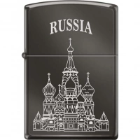 Зажигалка ZIPPO Собор Василия Блаженного, с покрытием Black Ice®, латунь/сталь , чёрная, 36x12x56 мм купить в Омске